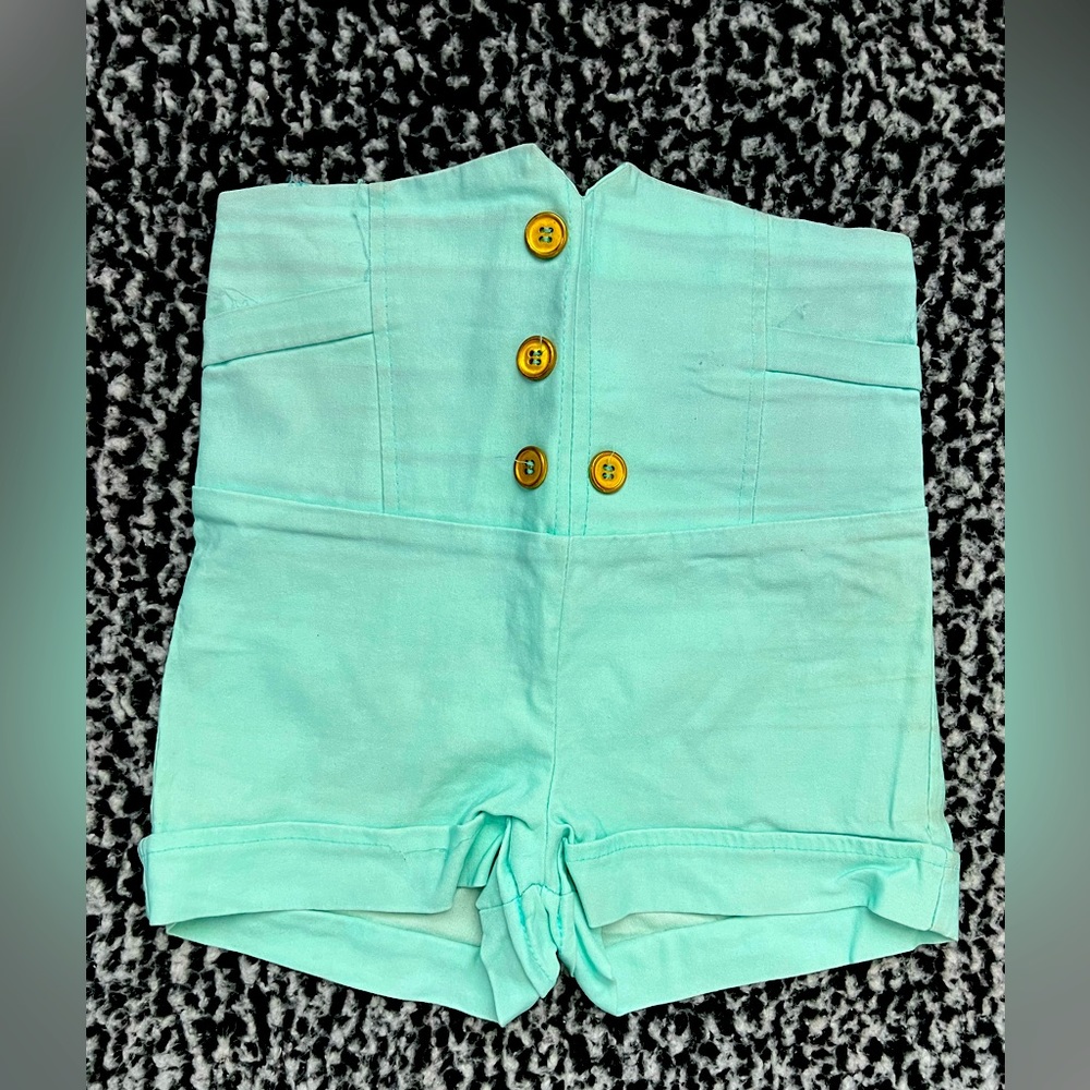 High Waisted Blue Shorts
